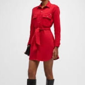 Mother the Cadet Haute Ref Button Down mini shirt dress Belt Size S